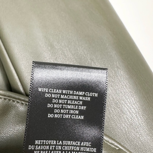 Blank NYC Faux Leather Blazer Jacket Olive Green - Picture 10 of 10